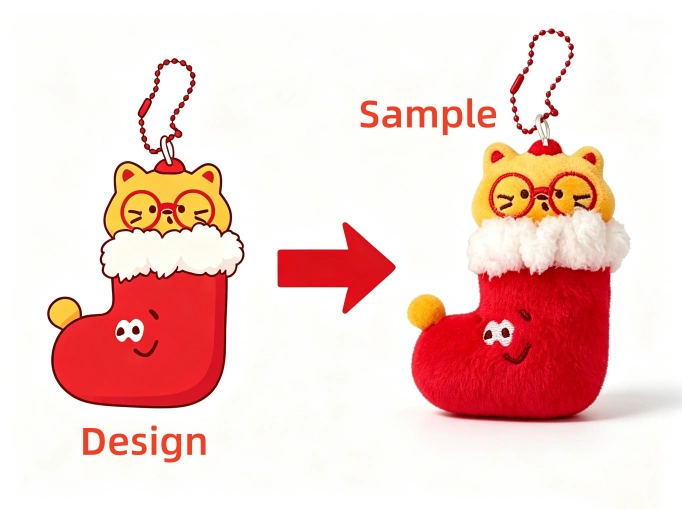 Custom Holiday plush Keychain