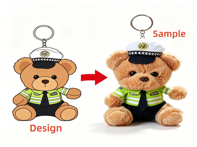 custom mascot plush keychain