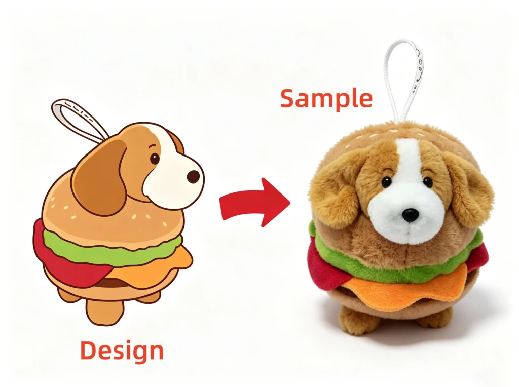 custom shape plush keychain