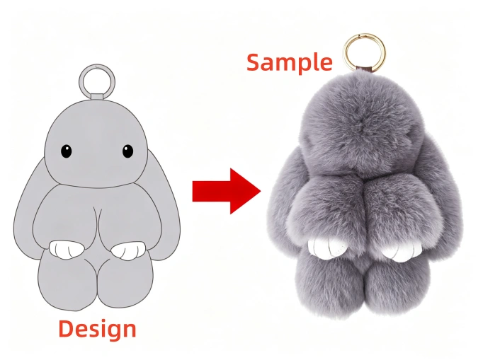 bunny keychain plush