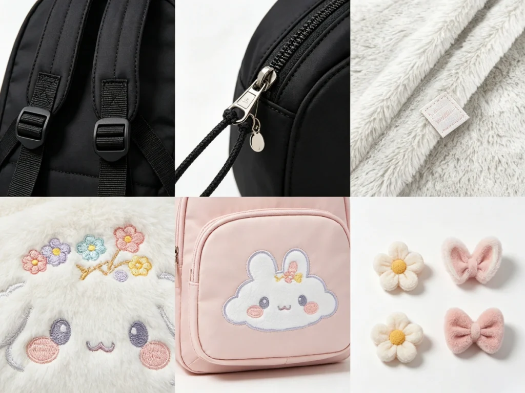 custom plush backpack accessories