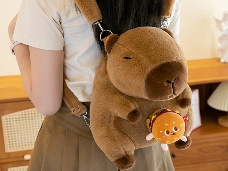 capybara plush character backpack
